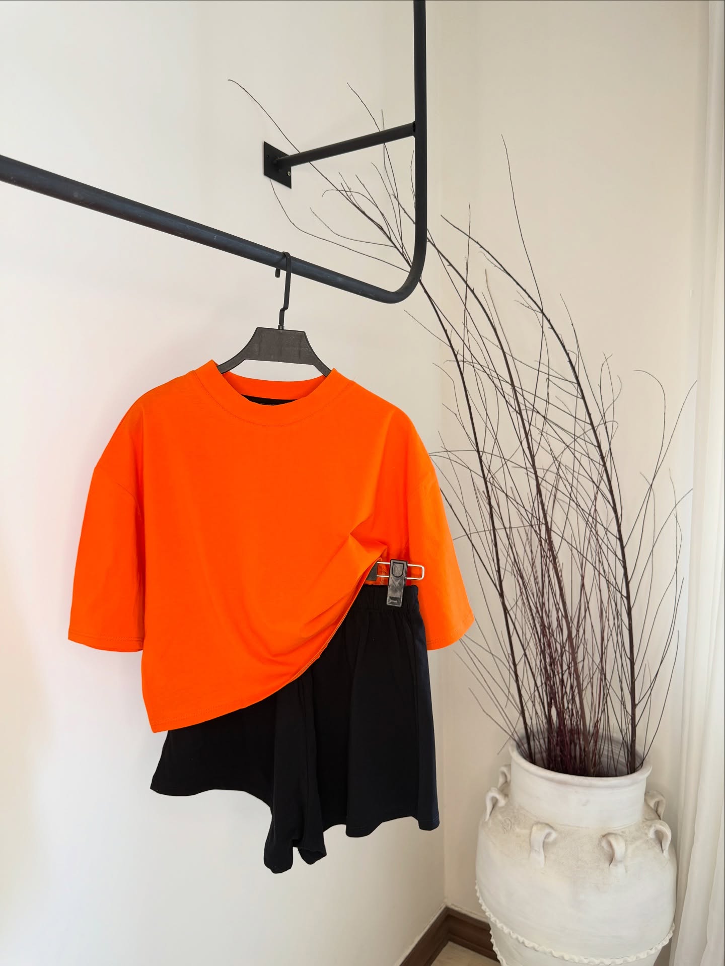 تیشرت و شورتک ورزشی طرح ساده نخ پنبه